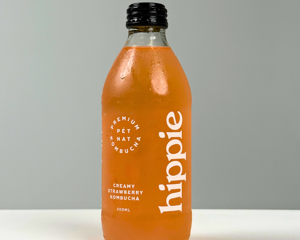 Hippie Kombucha Creamy Strawberry 300ml bottle