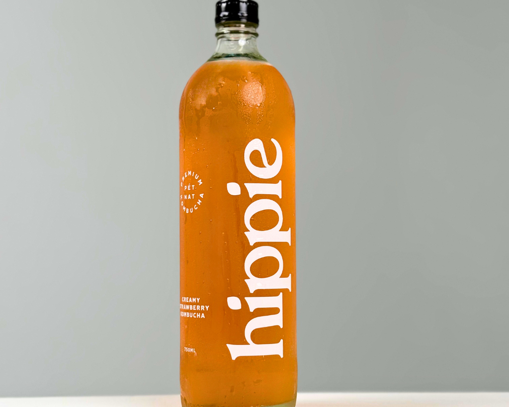 Hippie Kombucha Creamy Strawberry 750ml bottle
